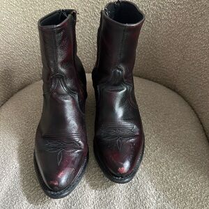 Men's Abilene Western Wingtip Zipper Boots leather dress boots